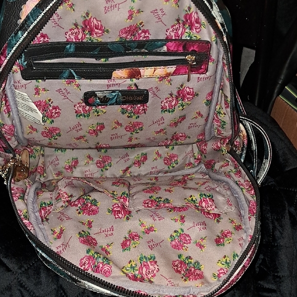 Betsey Johnson Black and Red Backpack with Quilted Design main image 4